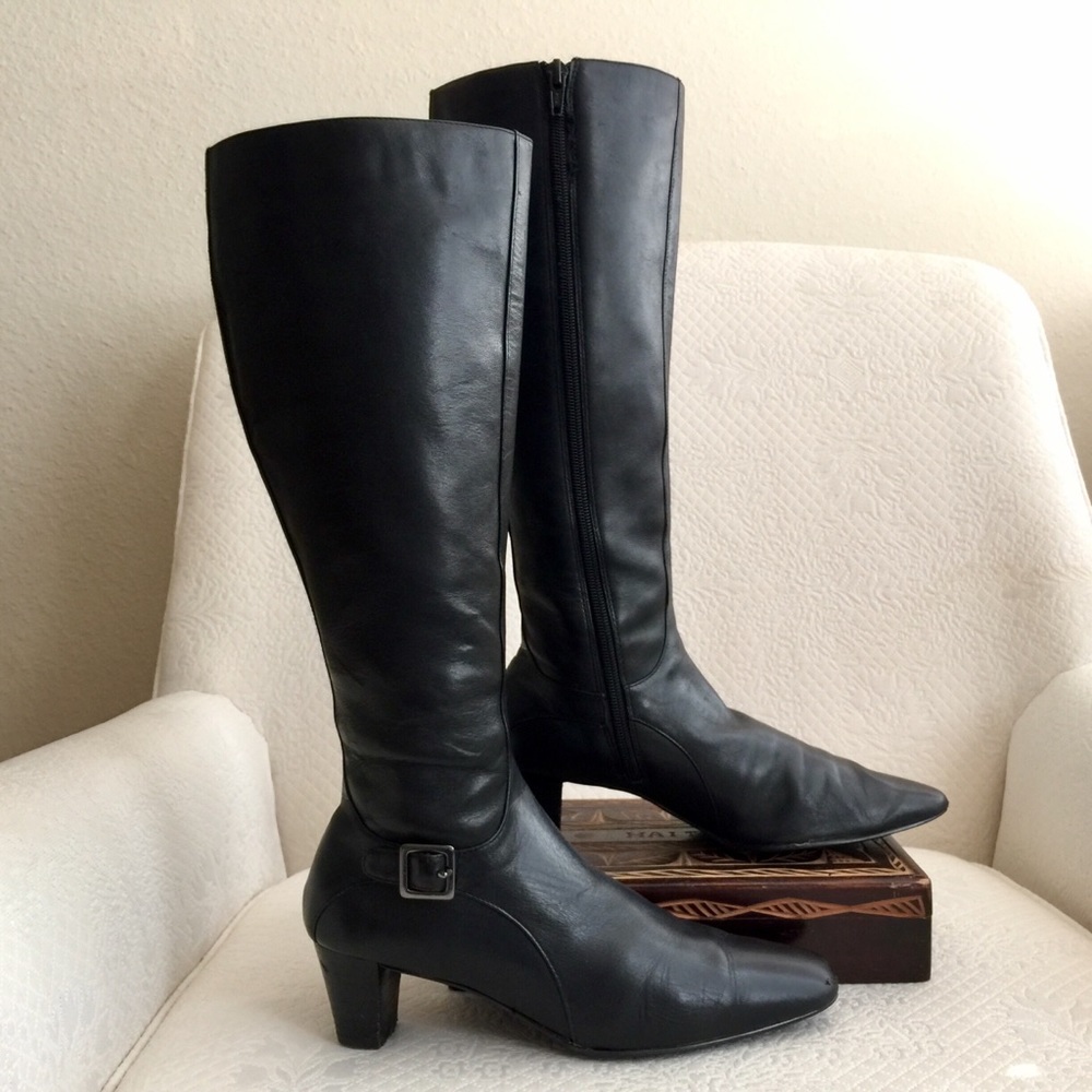 Fabulous Franco Sarto leather heeled boots.